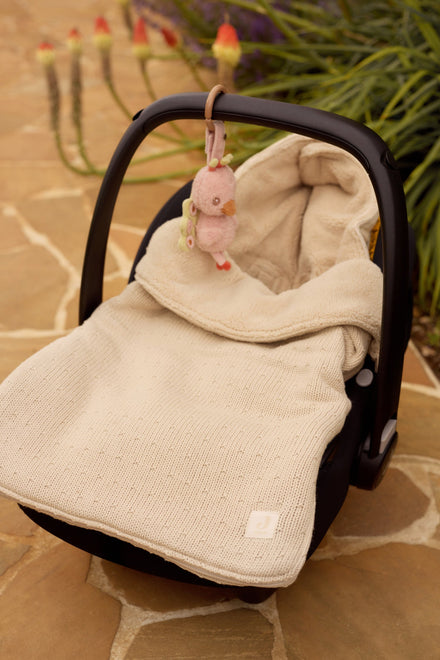 Jollein Voetenzak groep 0+ 3/5 punts gordel Sprinkle Knit | Sand