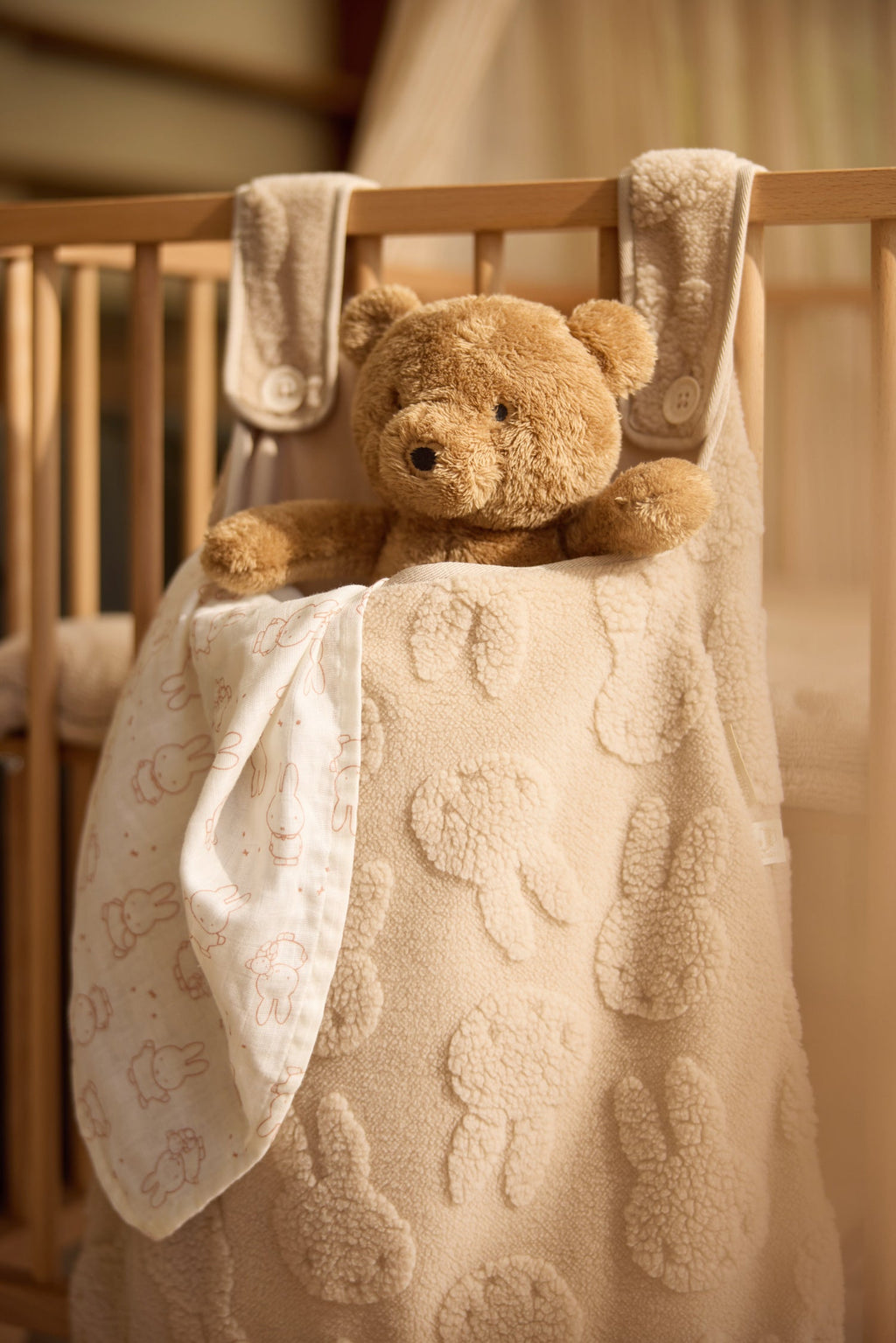 Jollein Boxopbergzak Miffy Jacquard Teddy | Sand