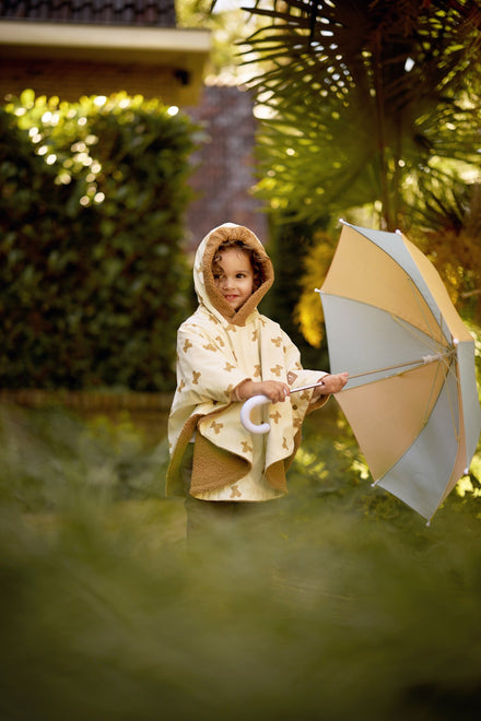 Jollein Outdoor Poncho Waterrepellent | Mini Teddy Bear/Teddy Fleece