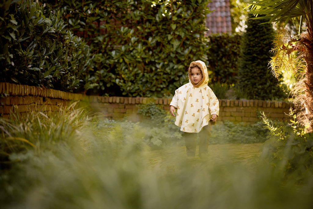 Jollein Outdoor Poncho Waterrepellent | Mini Teddy Bear/Teddy Fleece