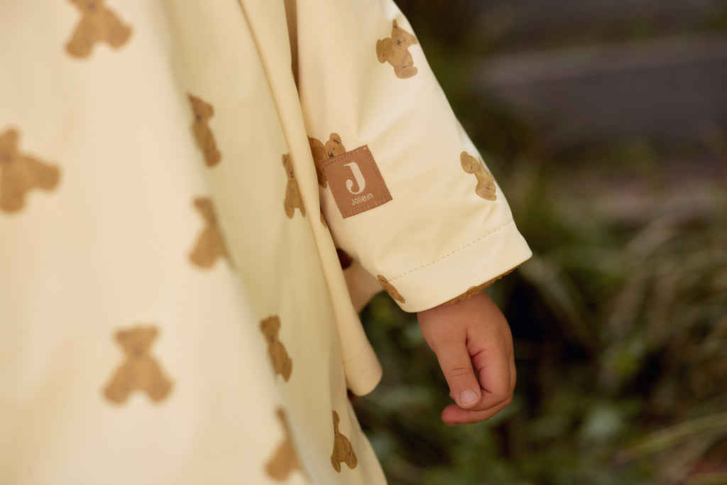 Jollein Outdoor Poncho Waterrepellent | Mini Teddy Bear/Teddy Fleece