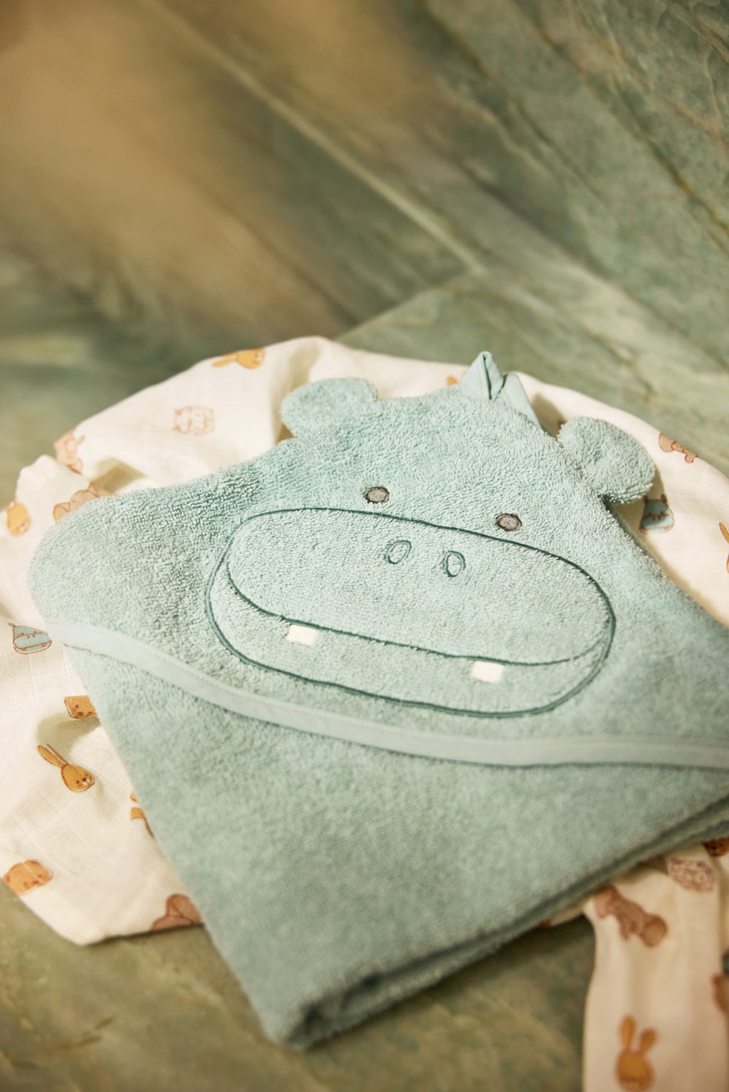 Jollein Badcape Badstof 70x130cm Hippo | Happy