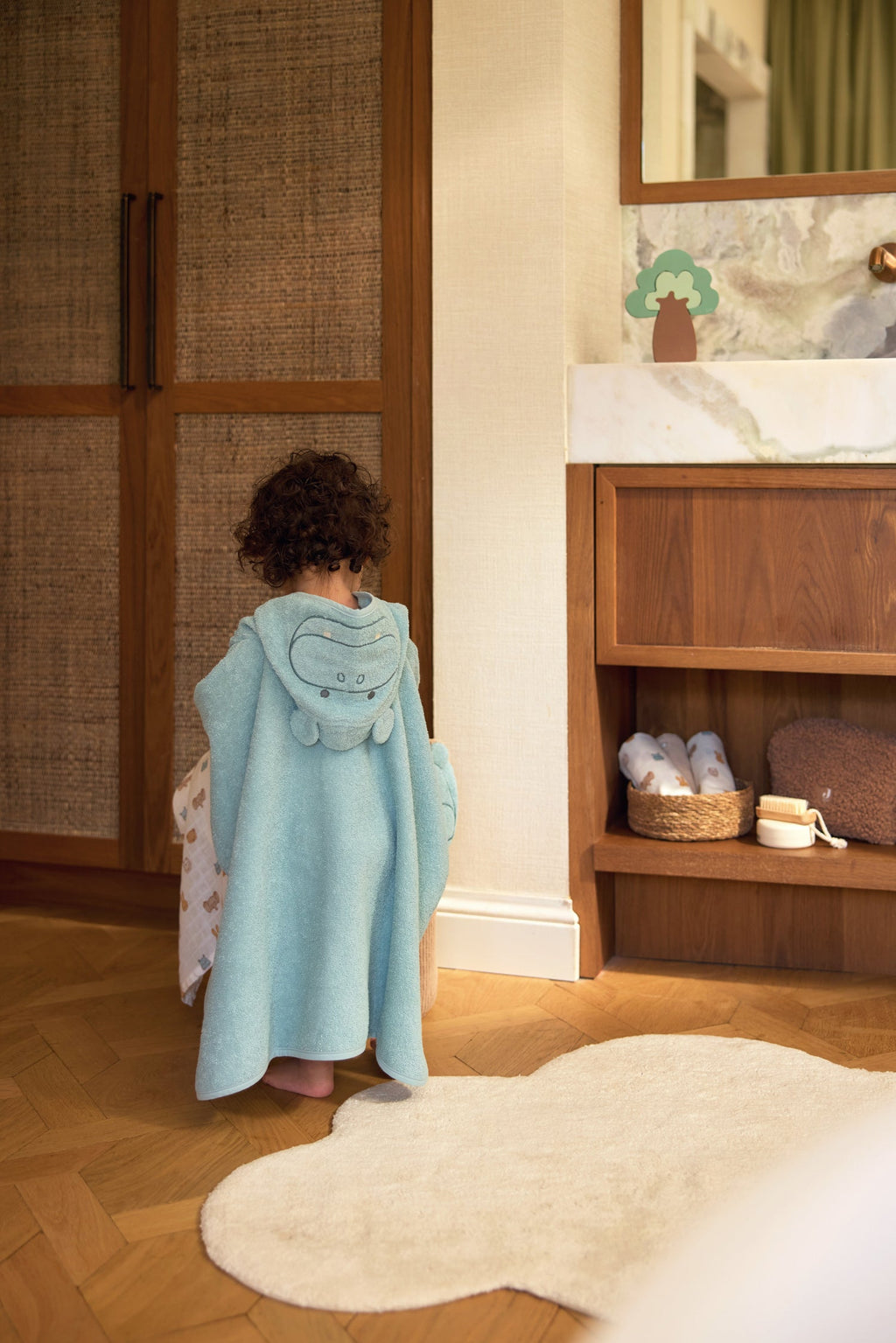Jollein Badcape Badstof 70x130cm Hippo | Happy