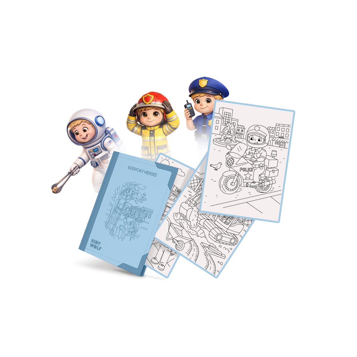 Kidywolf Kidydraw Pad navulling Everyday Heroes, gesloten blauwe map