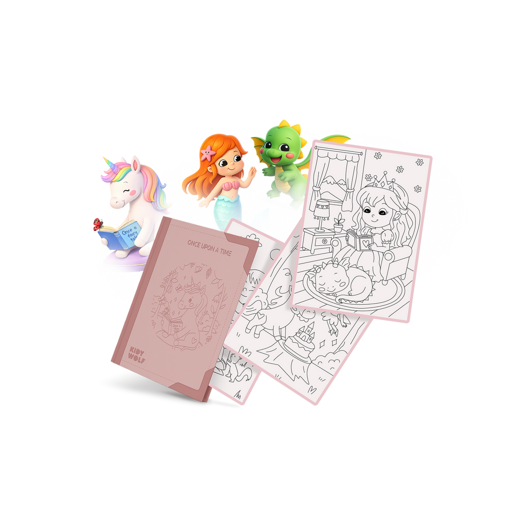 Kidywolf Kidydraw Pad Navulling 30 Tekeningen Once Upon A Time, de navulset van een andere kant