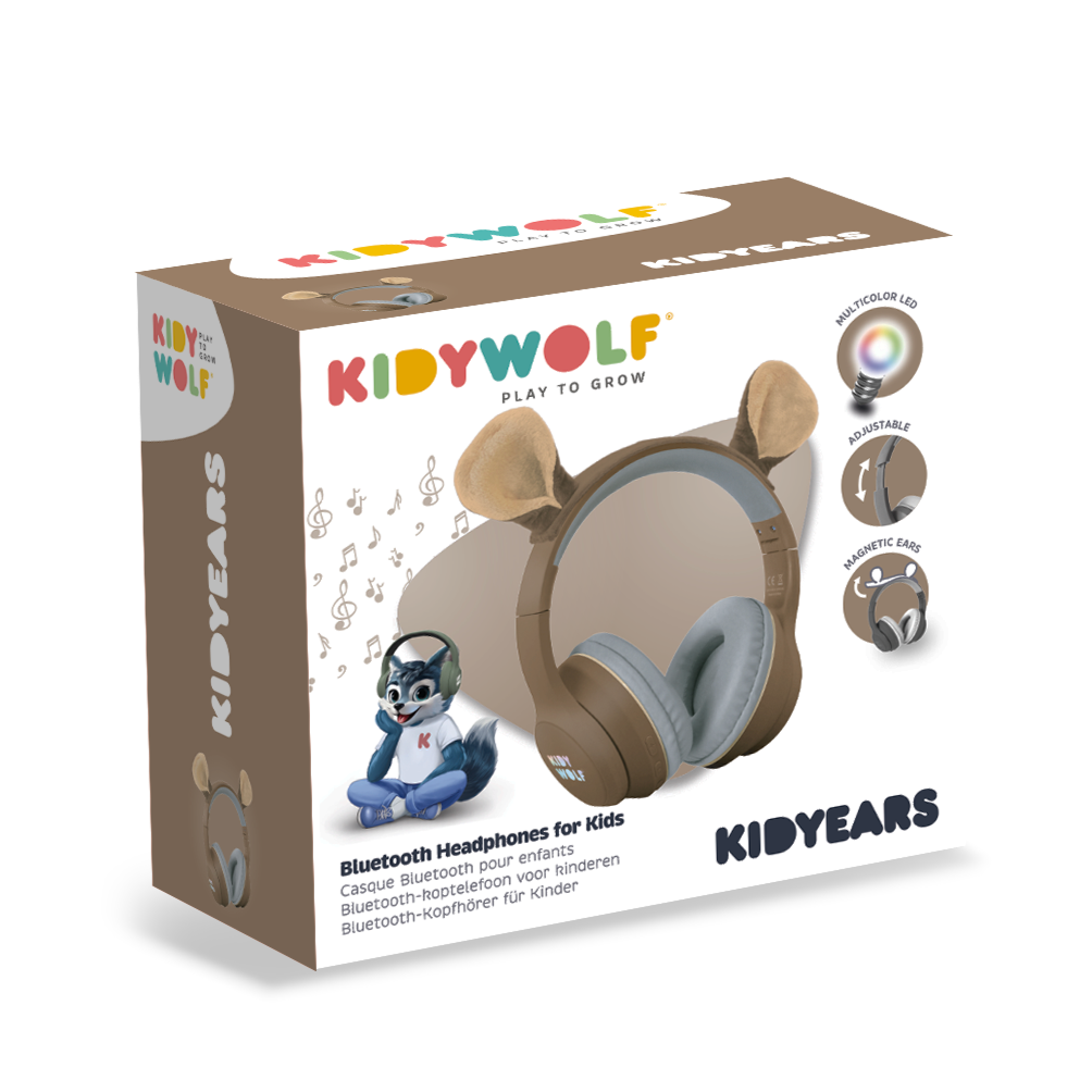 Kidywolf Kidyears Bluetooth Hoofdset Met Magnetische Oren 85 Db | Beer