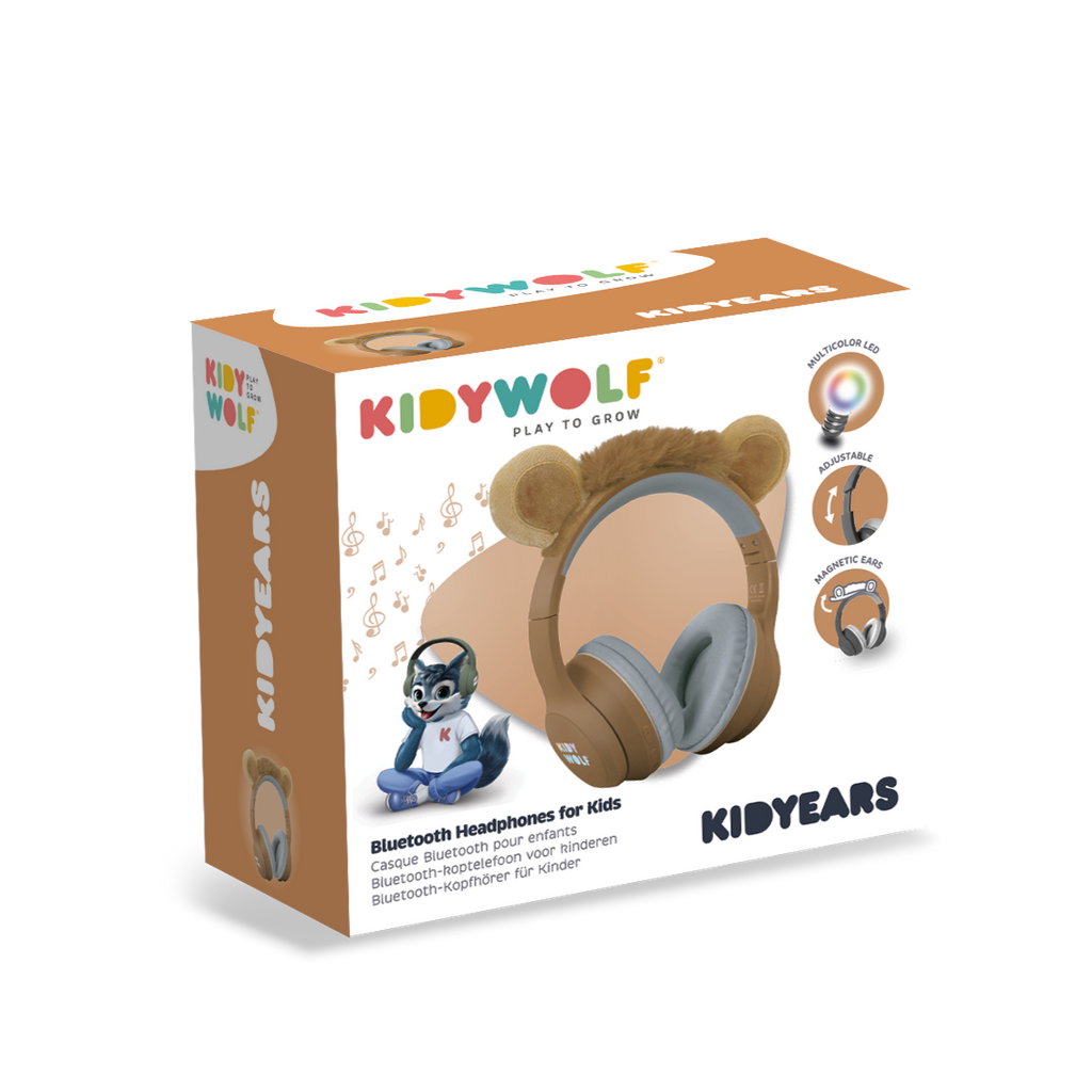Kidywolf Kidyears Bluetooth Hoofdset Met Magnetische Oren 85 Db | Leeuw