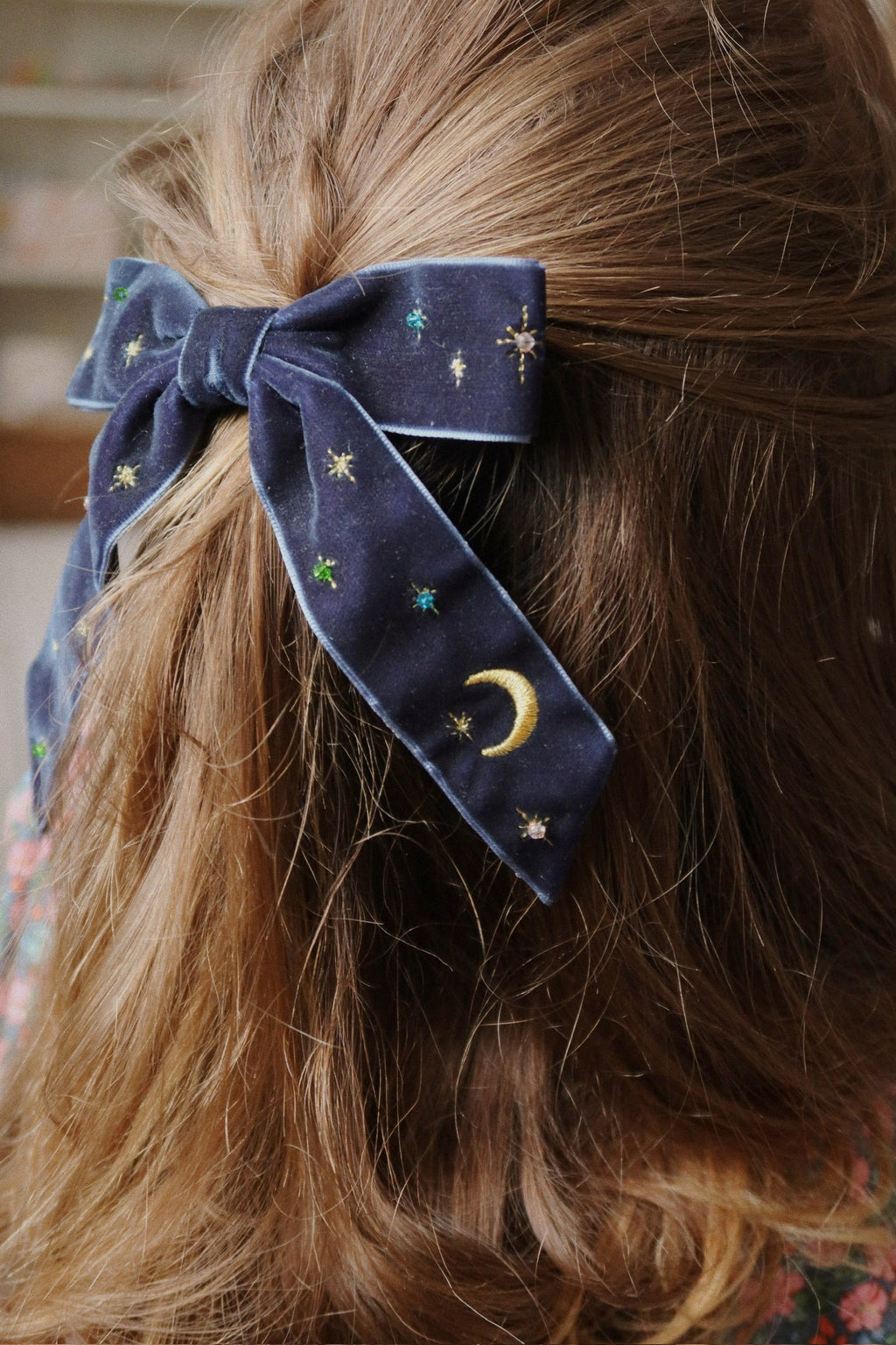 Konges Sløjd Velvet Bow Pearly Haarspeldje | Navy Blazer
