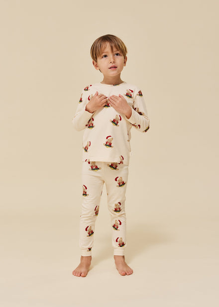 Konges Sløjd Basic Set Blouse/Pants Set GOTS | Christmas Teddy*