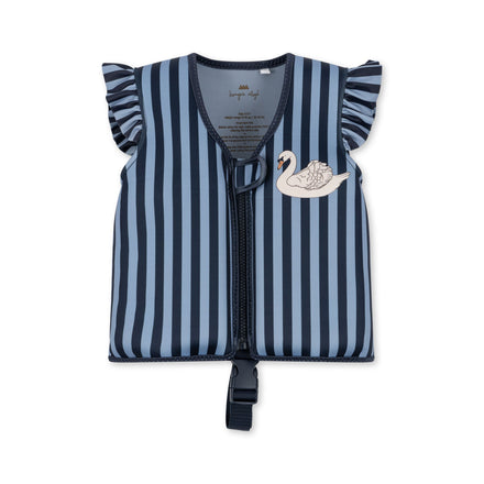 ZZZ Konges Sløjd Neoprene Zwemvest Frill | Swan Stripe