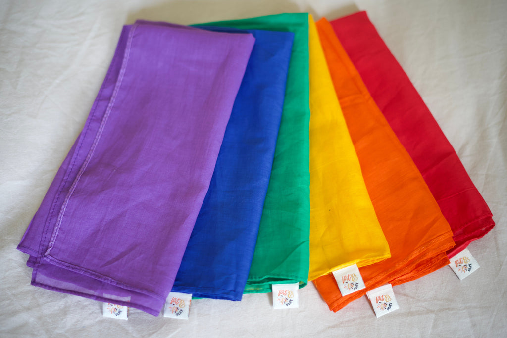 Pit & Play Regenboog Set 6 Speeldoeken 48x48cm | Regenboog