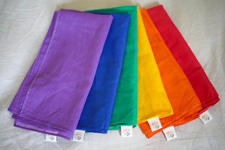 Pit & Play Regenboog Set 6 Speeldoeken 48x48cm | Regenboog