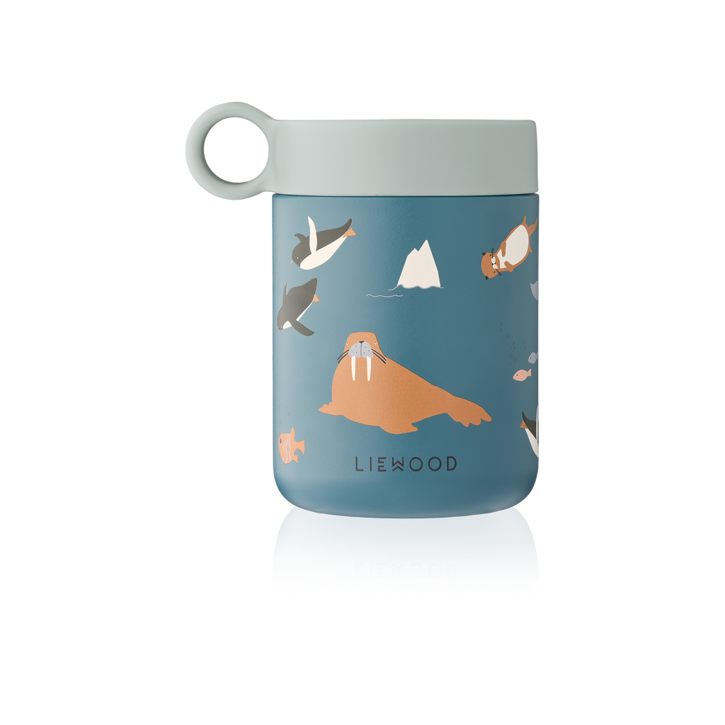 Liewood Kiani Printed Food Jar | Arctic Sea / Ocean View