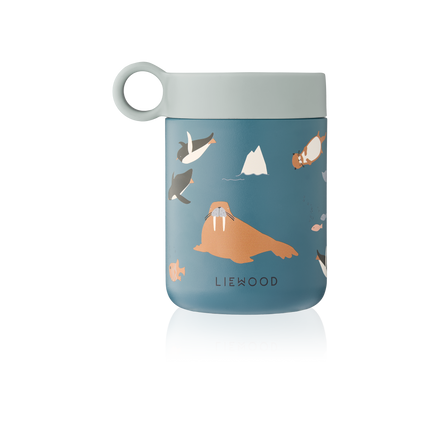 Liewood Kiani Printed Food Jar | Arctic Sea / Ocean View