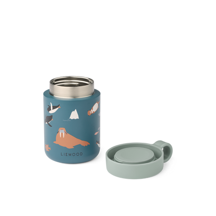 Liewood Kiani Printed Food Jar | Arctic Sea / Ocean View