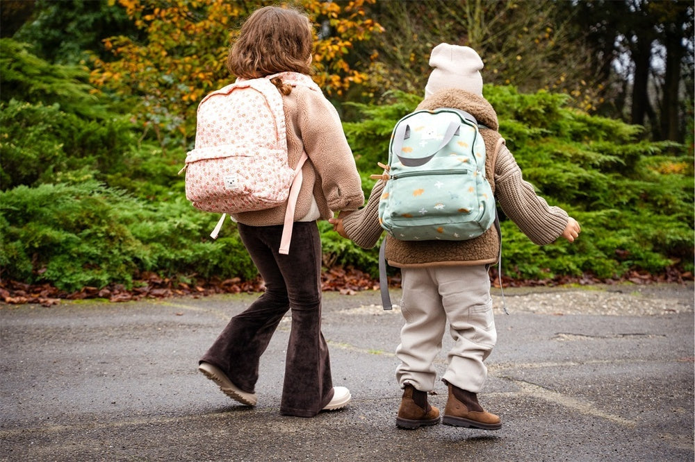 Kidzroom rugzak Small Talk Dino's groen, hoofdvak met ritssluiting