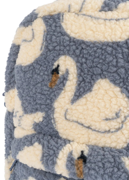 Konges Sløjd Jody Teddy Mini Rugzak Swan met verstelbare schouderbanden, bij De Gele Flamingo