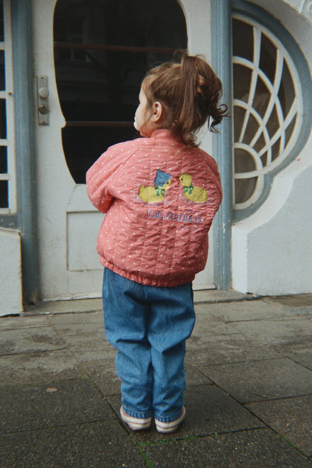Konges Sløjd Juno Duckling Bomber Jas Coeur Feathers met stevige ritssluiting, bij De Gele Flamingo