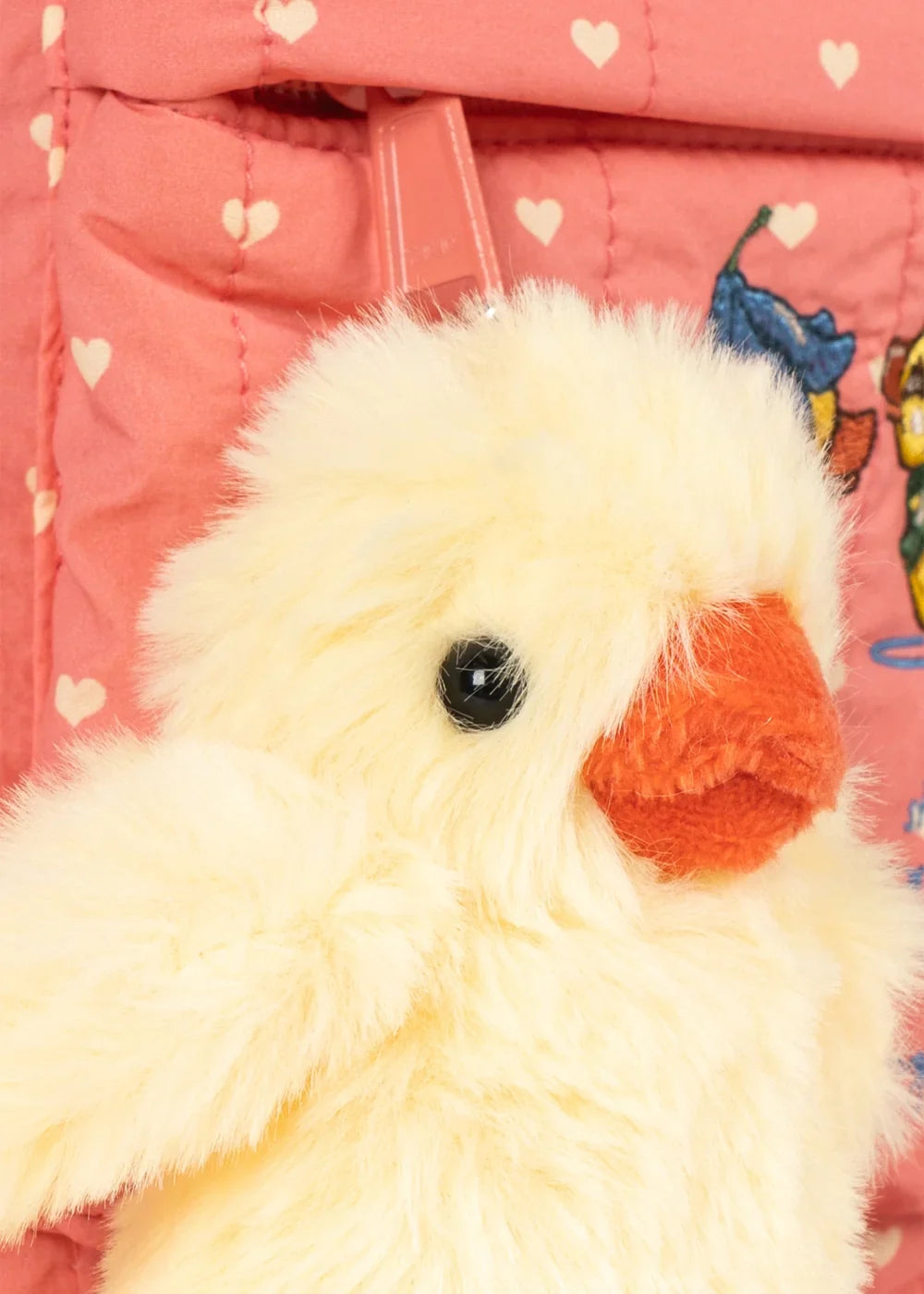 Konges Sløjd Juno Mini Rugzak Coeur Feathers met verstelbare borstband, bij De Gele Flamingo