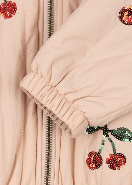 Konges Sløjd Juno Sequin Bomber Jas Cameo Rose met fluorvrije BIONIC-FINISH ECO coating, bij De Gele Flamingo