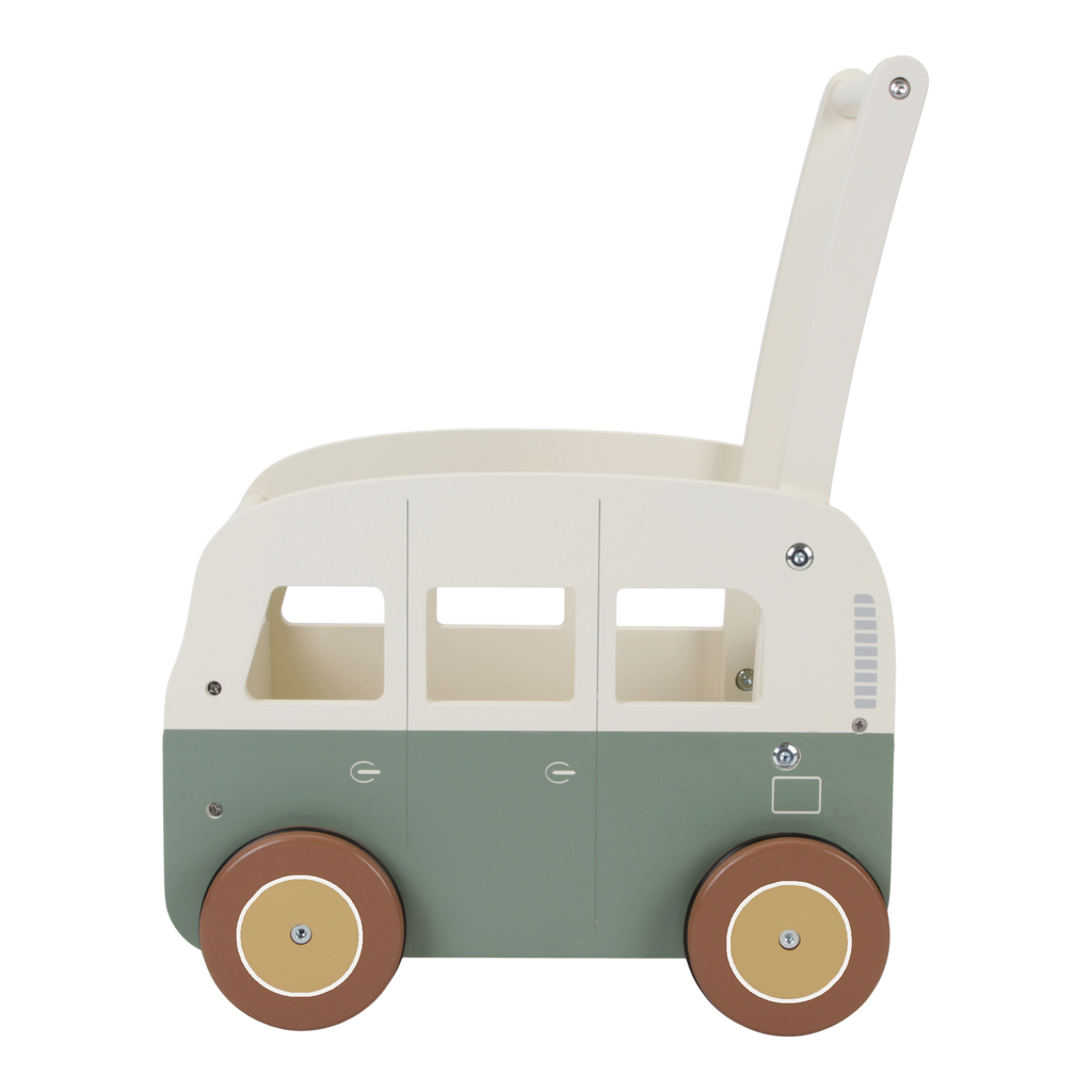 Little Dutch Houten Vintage Duwkar Loopwagen | Groen
