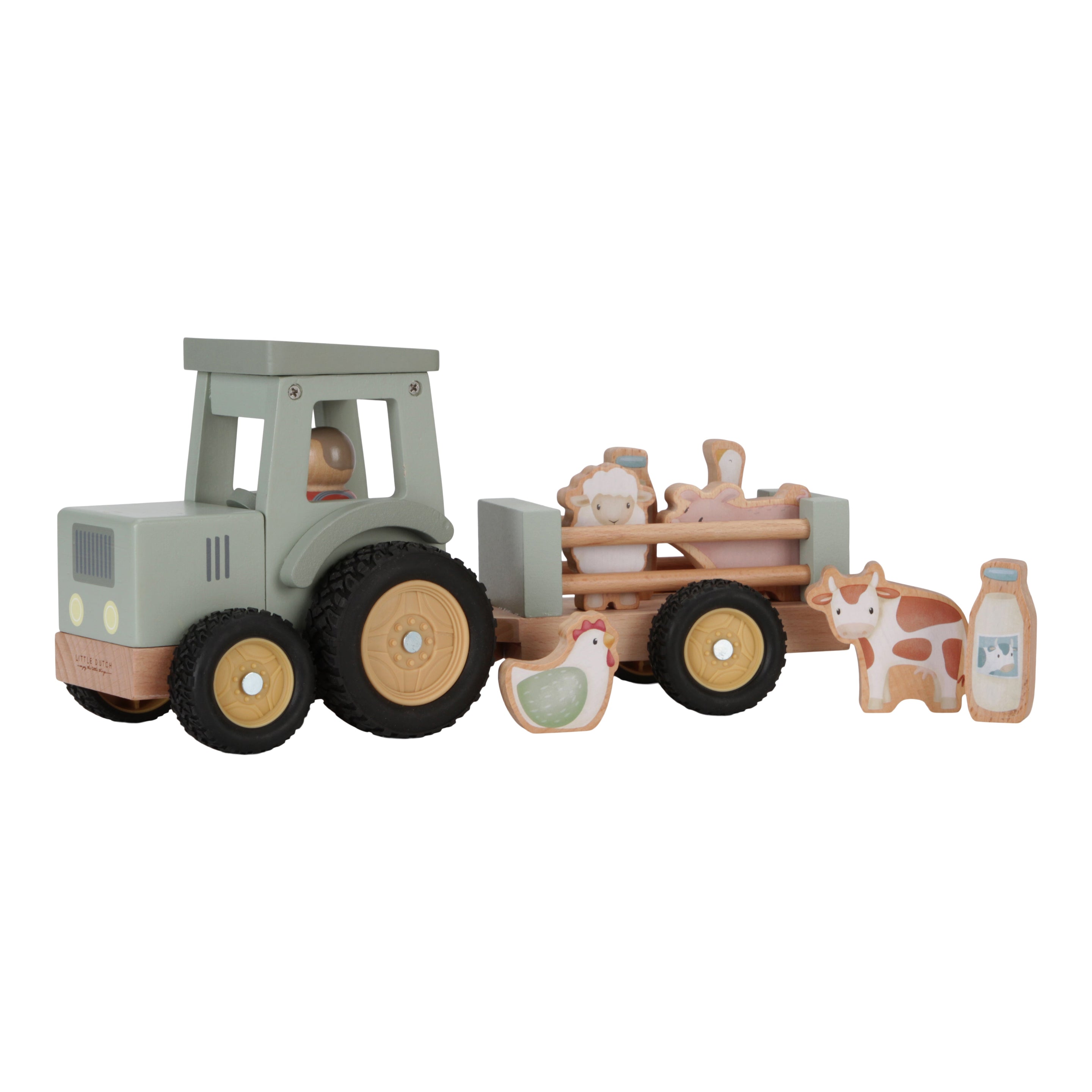 Little Dutch Houten Tractor Met Trailer | Little Farm