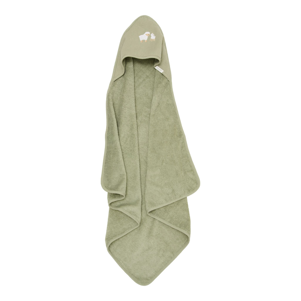 Little Dutch Badcape Little Farm 100x100 | Groen