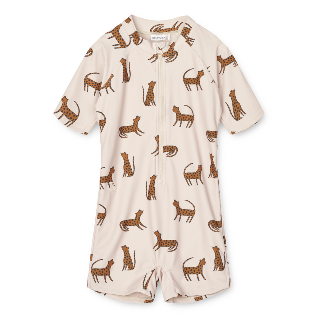 ZZZ Liewood Max Printed Shortsleeve Zwem Jumpsuit | Leopard / Sandy*