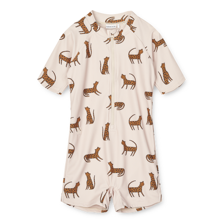 ZZZ Liewood Max Printed Shortsleeve Zwem Jumpsuit | Leopard / Sandy*