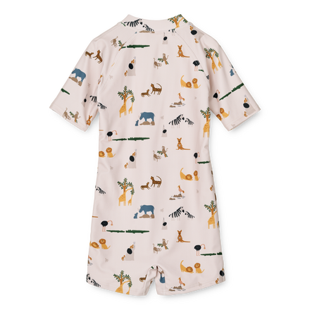 ZZZ Liewood Max Printed Shortsleeve Zwem Jumpsuit | All together / Sandy*