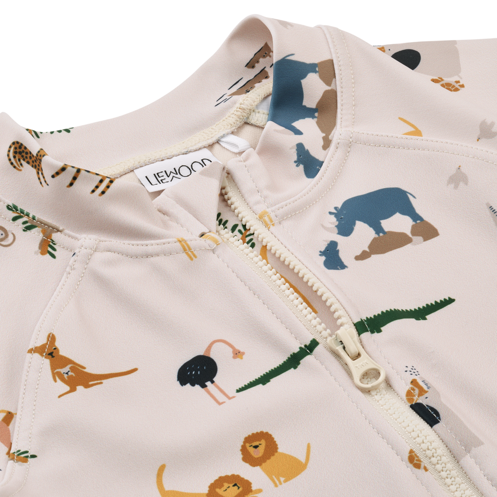 ZZZ Liewood Max Printed Shortsleeve Zwem Jumpsuit | All together / Sandy*