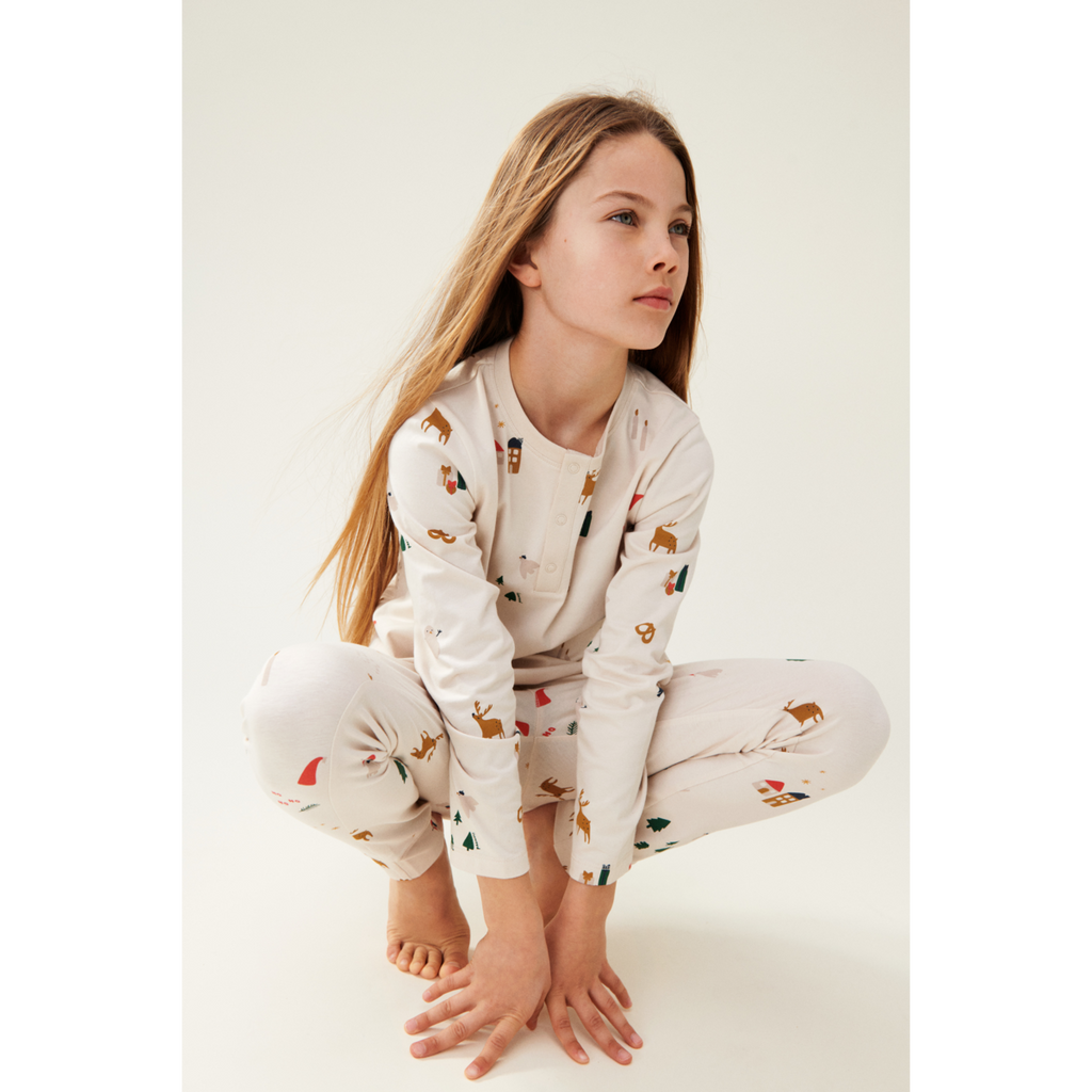 Liewood Wilhelm Printed Pyjama Set | Christmas Holiday / Sandy