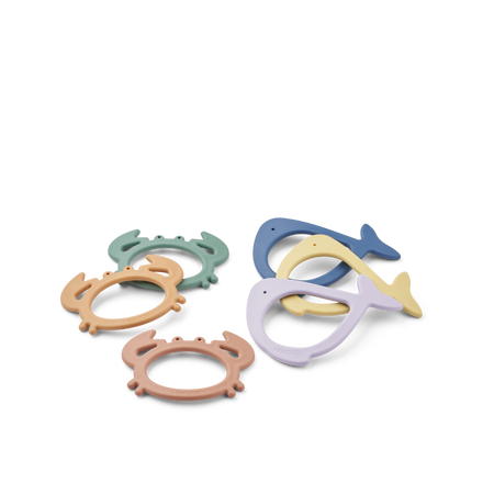Liewood Calisto Sea Creature Duikspeeltjes 6-Pack | Peppermint Multi Mix