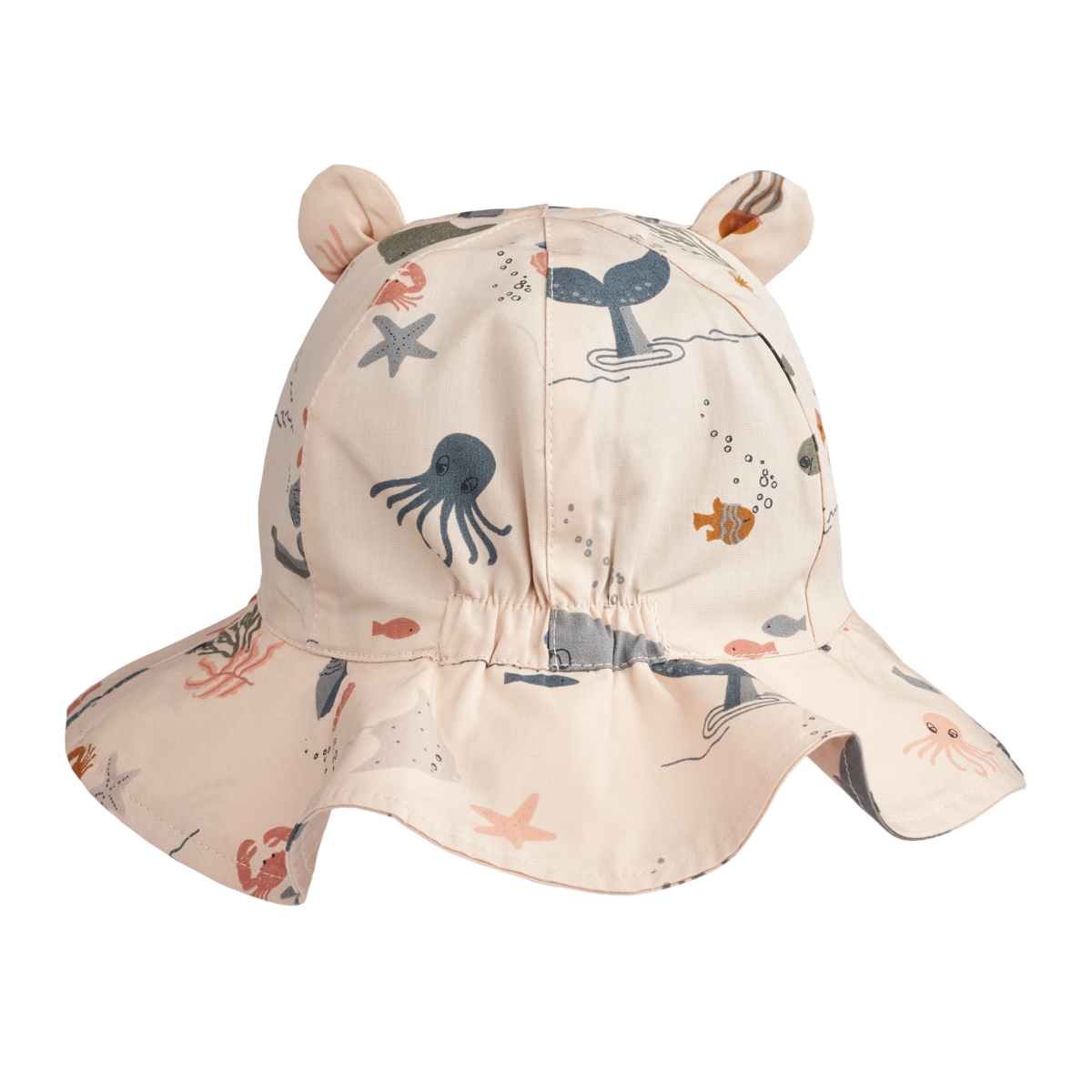 ZZZ Liewood Amelia Zonnehoedje Met Print Met Oortjes | Sea Creature/ Whale Blue