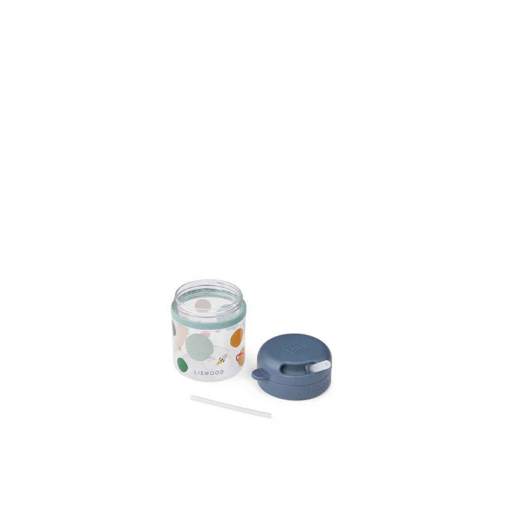 Liewood Pavia Tritan Drinkbeker Met Rietje 280ml | Universe / Classic Navy