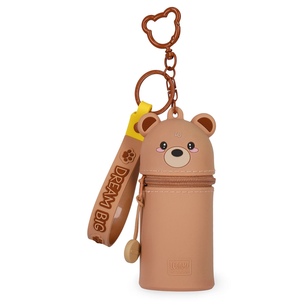 Legami mini portemonnee met sleutelhanger, kawaii teddybeer, bij De Gele Flamingo