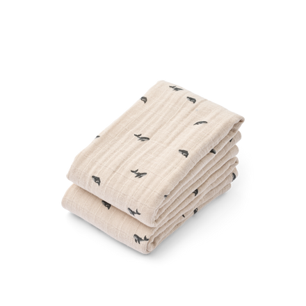 Liewood Lewis Hydrofiele Doeken 2-Pack | Mini Whale / Sandy