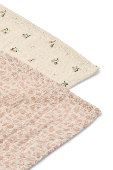 Liewood Lewis Hydrofiele Doeken 2-Pack | Mini Leo / Mini Peach Mix