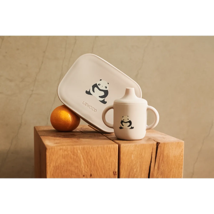 Lunchbox Arthur Panda Sandy van Liewood met zacht siliconen deksel, vanaf 3 jaar, De Gele Flamingo