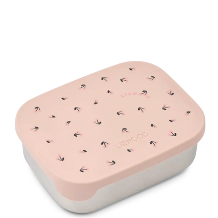 Liewood Arthur lunchbox met Mini Cherry Heart-print in Rosey, bij De Gele Flamingo