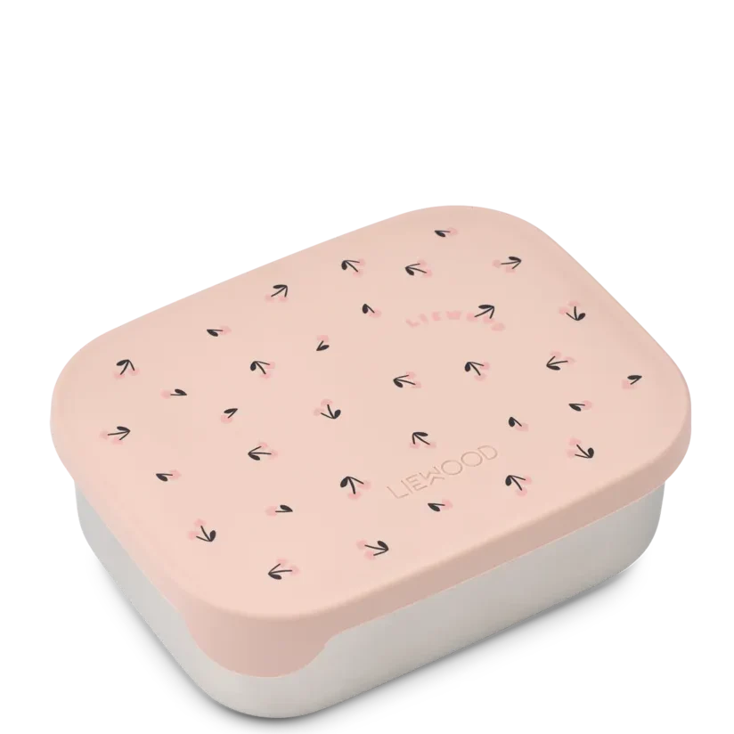Liewood Arthur lunchbox met Mini Cherry Heart-print in Rosey, bij De Gele Flamingo