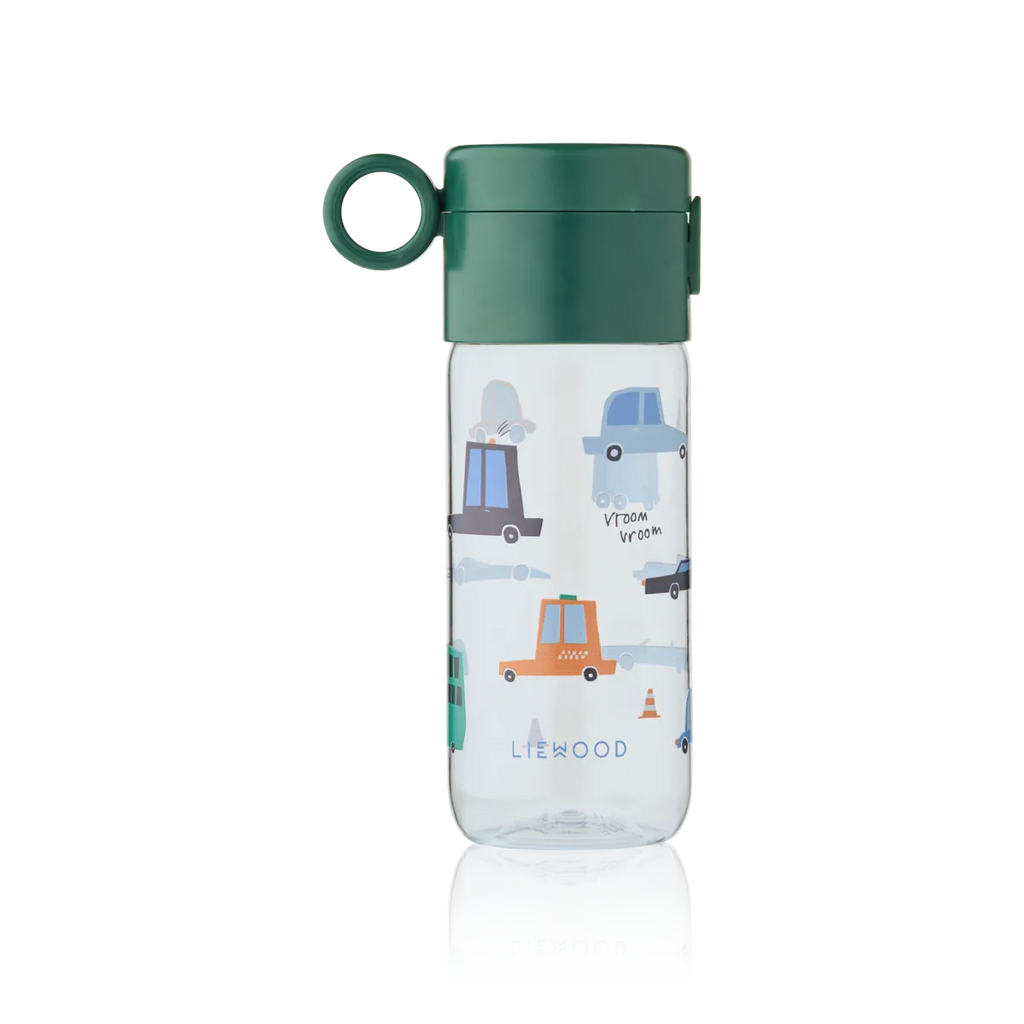 Liewood Clemence drinkfles 350 ml in Cars Sandy, van stevig tritan, bij De Gele Flamingo
