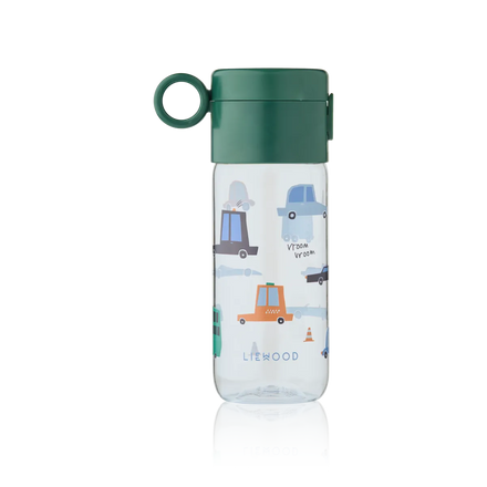 Liewood Clemence drinkfles 350 ml in Cars Sandy, van stevig tritan, bij De Gele Flamingo