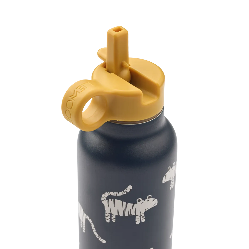Falk waterfles Tiger Classic Navy van Liewood in gerecycleerd roestvrij staal, De Gele Flamingo