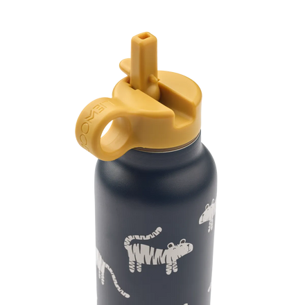 Falk waterfles Tiger Classic Navy van Liewood in gerecycleerd roestvrij staal, De Gele Flamingo