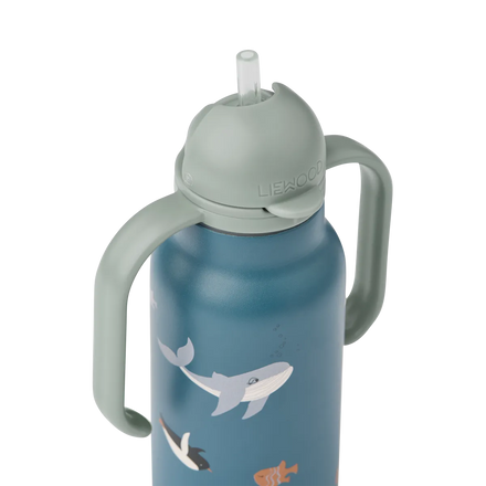 Kimmie drinkfles Arctic Sea Ocean view van Liewood met ergonomische handgrepen, bij De Gele Flamingo