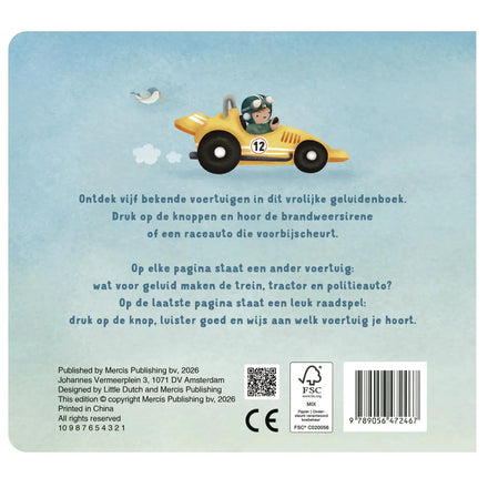 Little Dutch Mijn Geluidenboekje Voertuigen, achterkant