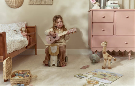 Little Dutch Houten Gitaar Safari Friends | Roze