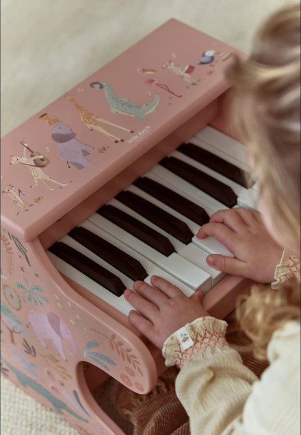 Little Dutch Houten Piano Safari Friends | Roze
