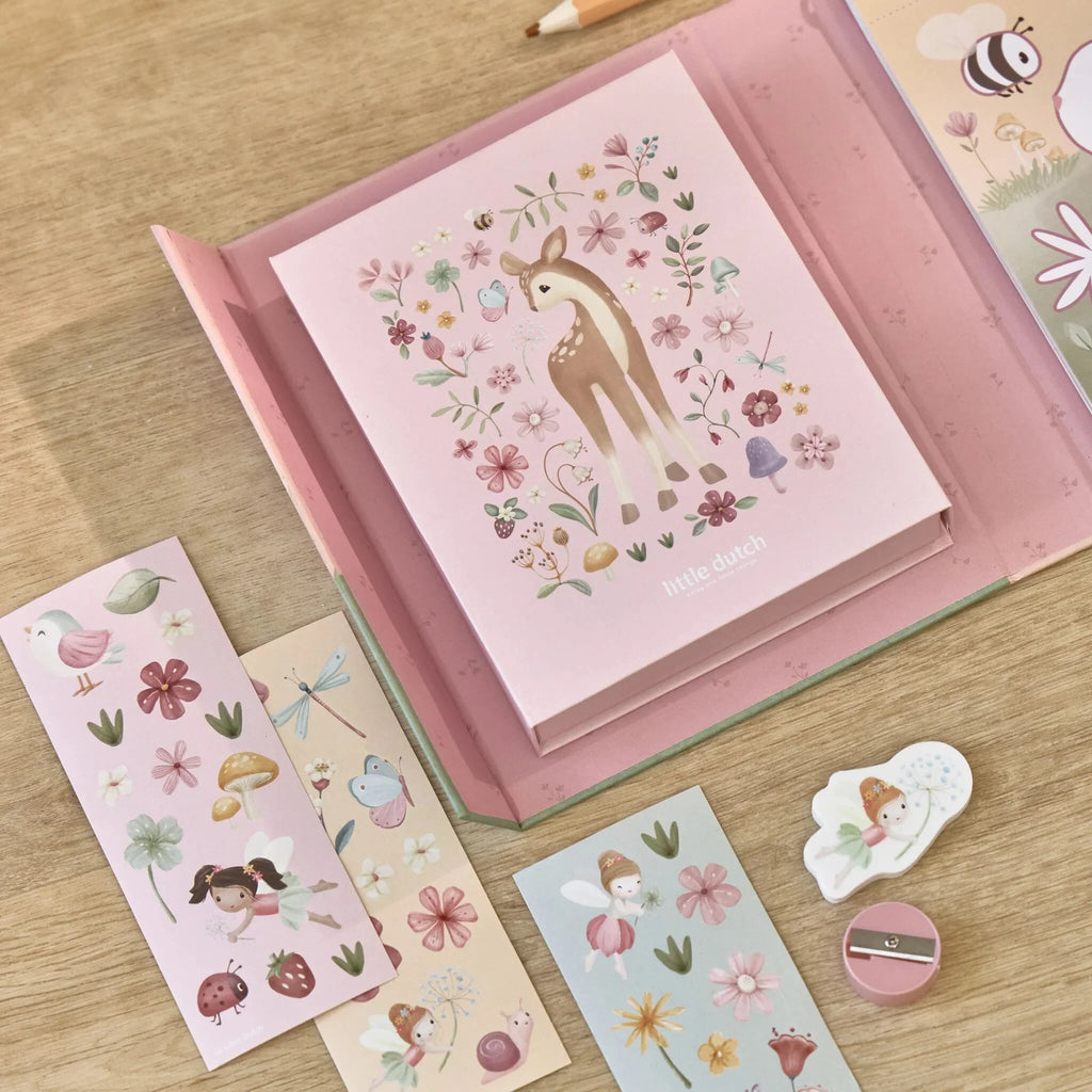 Little Dutch Kleurboek met Magneetsluiting Fairy Garden | Rosa